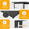 imageHealSmart Home Office Computer Brown Small Desk Modern Simple Style PC Table with Storage Bag 47 InchBlack