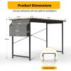 imageHealSmart Home Office Computer Brown Small Desk Modern Simple Style PC Table with Storage Bag 47 InchBrown