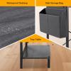 imageHealSmart Home Office Computer Brown Small Desk Modern Simple Style PC Table with Storage Bag 47 InchGrey