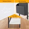 imageHealSmart Home Office Computer Brown Small Desk Modern Simple Style PC Table with Storage Bag 47 InchWhite