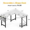 imageHealSmart Home Office Computer Brown Small Desk Modern Simple Style PC Table with Storage Bag 47 InchWhite