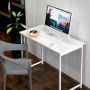 imageHealSmart Home Office Computer Brown Small Desk Modern Simple Style PC Table with Storage Bag 47 InchWhite