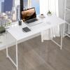 imageHealSmart Home Office Computer Brown Small Desk Modern Simple Style PC Table with Storage Bag 47 InchWhite