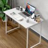 imageHealSmart Home Office Computer Brown Small Desk Modern Simple Style PC Table with Storage Bag 47 InchWhite