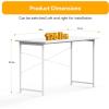 imageHealSmart Home Office Computer Brown Small Desk Modern Simple Style PC Table with Storage Bag 47 InchWhite