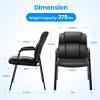 imageHealSmart Office Reception Guest Chair with Leather Padded Arm Rest for Waiting Room Lobby Home Desk Table Side Chairs for Elderly Seniors Black2 Pack Guest ChairsLeather Big