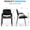 imageHealSmart Office Reception Guest Chair with Leather Padded Arm Rest for Waiting Room Lobby Home Desk Table Side Chairs for Elderly Seniors BlackLeather Chairs 2 PackInky