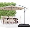 imageHealSmart Outdoor Patio Umbrella Base Stand 50lbs Heavy Duty Water Filled Holder for Lawn ampamp Garden Round BlackBlackOffset umbrella base