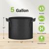 imageHealSmart Plant Grow Bags 5 Gallon Tomoato Planter Pots 5Pack with Handles Aeration Nonwoven Fabric Heavy Duty Gardening Planter for Vegetable Herbs and Flowers BlackBlack  5 Pack