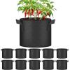 imageHealSmart Plant Grow Bags 5 Gallon Tomoato Planter Pots 5Pack with Handles Aeration Nonwoven Fabric Heavy Duty Gardening Planter for Vegetable Herbs and Flowers Black2025version Black  10 Pack