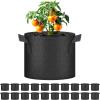 imageHealSmart Plant Grow Bags 5 Gallon Tomoato Planter Pots 5Pack with Handles Aeration Nonwoven Fabric Heavy Duty Gardening Planter for Vegetable Herbs and Flowers BlackBlack  20 Pack