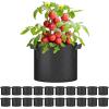 imageHealSmart Plant Grow Bags 5 Gallon Tomoato Planter Pots 5Pack with Handles Aeration Nonwoven Fabric Heavy Duty Gardening Planter for Vegetable Herbs and Flowers BlackBlack  20 Pack