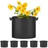 imageHealSmart Plant Grow Bags 5 Gallon Tomoato Planter Pots 5Pack with Handles Aeration Nonwoven Fabric Heavy Duty Gardening Planter for Vegetable Herbs and Flowers Black2025version Black  5 Pack