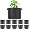 imageHealSmart Plant Grow Bags 5 Gallon Tomoato Planter Pots 5Pack with Handles Aeration Nonwoven Fabric Heavy Duty Gardening Planter for Vegetable Herbs and Flowers BlackBlack  10 Pack