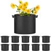 imageHealSmart Plant Grow Bags 5 Gallon Tomoato Planter Pots 5Pack with Handles Aeration Nonwoven Fabric Heavy Duty Gardening Planter for Vegetable Herbs and Flowers Black2025version Black  10 Pack
