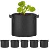 imageHealSmart Plant Grow Bags 5 Gallon Tomoato Planter Pots 5Pack with Handles Aeration Nonwoven Fabric Heavy Duty Gardening Planter for Vegetable Herbs and Flowers BlackBlack  5 Pack