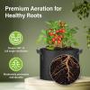 imageHealSmart Plant Grow Bags 5 Gallon Tomoato Planter Pots 5Pack with Handles Aeration Nonwoven Fabric Heavy Duty Gardening Planter for Vegetable Herbs and Flowers BlackBlack  5 Pack