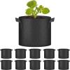imageHealSmart Plant Grow Bags 5 Gallon Tomoato Planter Pots 5Pack with Handles Aeration Nonwoven Fabric Heavy Duty Gardening Planter for Vegetable Herbs and Flowers BlackBlack  10 Pack