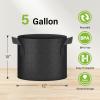 imageHealSmart Plant Grow Bags 5 Gallon Tomoato Planter Pots 5Pack with Handles Aeration Nonwoven Fabric Heavy Duty Gardening Planter for Vegetable Herbs and Flowers Black2025version Black  10 Pack