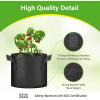 imageHealSmart Plant Grow Bags 5 Gallon Tomoato Planter Pots 5Pack with Handles Aeration Nonwoven Fabric Heavy Duty Gardening Planter for Vegetable Herbs and Flowers Black2025version Black  10 Pack