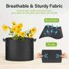 imageHealSmart Plant Grow Bags 5 Gallon Tomoato Planter Pots 5Pack with Handles Aeration Nonwoven Fabric Heavy Duty Gardening Planter for Vegetable Herbs and Flowers BlackBlack  5 Pack