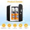 imageHealSmart Portable Mini Fridge 4 Liter 6 Can Cooler and Warmer Compact Refrigerators 100 FreonFree ampamp Eco Friendly 4L RedBlack