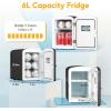 imageHealSmart Portable Mini Fridge 4 Liter 6 Can Cooler and Warmer Compact Refrigerators 100 FreonFree ampamp Eco Friendly 4L RedBlack