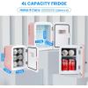 imageHealSmart Portable Mini Fridge 4 Liter 6 Can Cooler and Warmer Compact Refrigerators 100 FreonFree ampamp Eco Friendly 4L RedPink