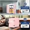 imageHealSmart Portable Mini Fridge 4 Liter 6 Can Cooler and Warmer Compact Refrigerators 100 FreonFree ampamp Eco Friendly 4L RedPink