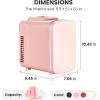imageHealSmart Portable Mini Fridge 4 Liter 6 Can Cooler and Warmer Compact Refrigerators 100 FreonFree ampamp Eco Friendly 4L RedPink