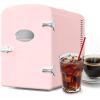 imageHealSmart Portable Mini Fridge 4 Liter 6 Can Cooler and Warmer Compact Refrigerators 100 FreonFree ampamp Eco Friendly 4L RedPink