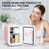 imageHealSmart Portable Mini Fridge 4 Liter 6 Can Cooler and Warmer Compact Refrigerators 100 FreonFree ampamp Eco Friendly 4L RedPink