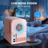 imageHealSmart Portable Mini Fridge 4 Liter 6 Can Cooler and Warmer Compact Refrigerators 100 FreonFree ampamp Eco Friendly 4L RedPink