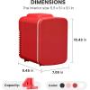 imageHealSmart Portable Mini Fridge 4 Liter 6 Can Cooler and Warmer Compact Refrigerators 100 FreonFree ampamp Eco Friendly 4L RedRed