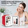 imageHealSmart Portable Mini Fridge 4 Liter 6 Can Cooler and Warmer Compact Refrigerators 100 FreonFree ampamp Eco Friendly 4L RedRed