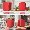 imageHealSmart Portable Mini Fridge 4 Liter 6 Can Cooler and Warmer Compact Refrigerators 100 FreonFree ampamp Eco Friendly 4L RedRed