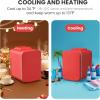 imageHealSmart Portable Mini Fridge 4 Liter 6 Can Cooler and Warmer Compact Refrigerators 100 FreonFree ampamp Eco Friendly 4L RedRed