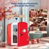 imageHealSmart Portable Mini Fridge 4 Liter 6 Can Cooler and Warmer Compact Refrigerators 100 FreonFree ampamp Eco Friendly 4L RedRed