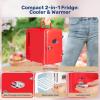 imageHealSmart Portable Mini Fridge 4 Liter 6 Can Cooler and Warmer Compact Refrigerators 100 FreonFree ampamp Eco Friendly 4L RedRed
