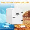 imageHealSmart Portable Mini Fridge 4 Liter 6 Can Cooler and Warmer Compact Refrigerators 100 FreonFree ampamp Eco Friendly 4L RedWhite