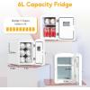 imageHealSmart Portable Mini Fridge 4 Liter 6 Can Cooler and Warmer Compact Refrigerators 100 FreonFree ampamp Eco Friendly 4L RedWhite
