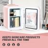 imageHealSmart Portable Mini Fridge 4 Liter 6 Can Cooler and Warmer Compact Refrigerators 100 FreonFree ampamp Eco Friendly for Drinks Food 4L Pink