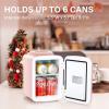 imageHealSmart Portable Mini Fridge 4 Liter 6 Can Cooler and Warmer Compact Refrigerators 100 FreonFree ampamp Eco Friendly for Drinks Food 4L Pink