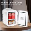 imageHealSmart Portable Mini Fridge 4 Liter 6 Can Cooler and Warmer Compact Refrigerators 100 FreonFree ampamp Eco Friendly for Drinks Food Medications White