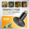 imageHealSmart Reptile Heat Lamp Bulb Ceramic Heat Emitter 100W No Light Emitting Brooder Coop Heater for Amphibian Pet ampamp Incubating Chicken Black150 Watts
