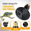 imageHealSmart Reptile Heat Lamp Bulb Ceramic Heat Emitter 100W No Light Emitting Brooder Coop Heater for Amphibian Pet ampamp Incubating Chicken Black2 Pcs Black