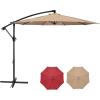 imageHealSmart 10ft Offset Hanging Patio Umbrella Cantilever Market Umbrellas with Crank ampamp Cross Base for Backyard Poolside Lawn and Garden TanTan