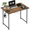 imageHealSmart 32 Inch Computer Office Desk Home Writing Study Worktable with Storage Bag for Bedroom Office Apartment BrownDeep Brown32 Inch