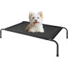 imageHealSmart Cooling Elevated Dog Bed Outdoor Raised Portable Dog Cot Beds NoSlip Feet Durable Portable Pet Hammock Bed 42x252x8 Inch GreyBlack