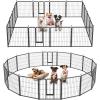 imageHealSmart Dog Playpen Indoor Puppy Playpen Indoor for Yard Camping 24quot Height 8 Panels Heavy Duty Dog Pen for PuppiesSmall Dogs BlackBlack